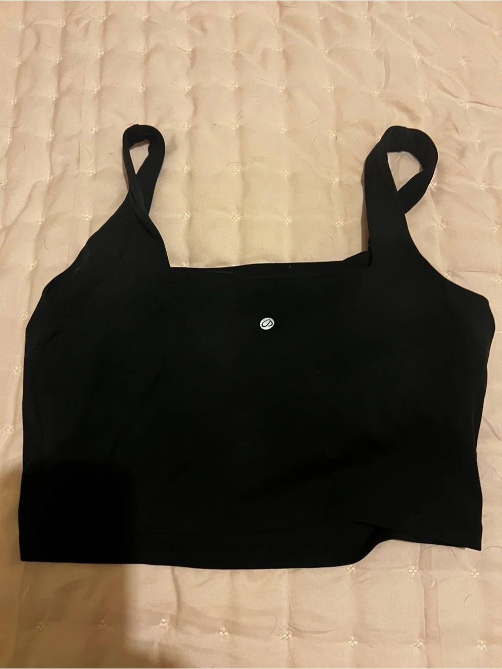 CRZ YOGA Black Square-Neck Sports Crop
